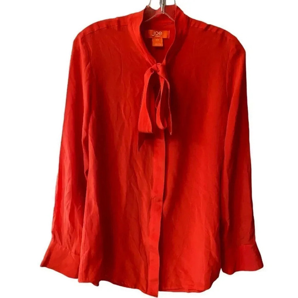 Joe Fresh Tops - Joe Fresh | Silk Tie Neck Blouse (S/P)